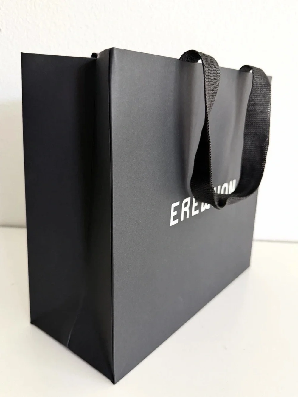 Erewhon Luxury Shopping Gift Bag Black Paper Bag w/ Tag 11” x 9.5”